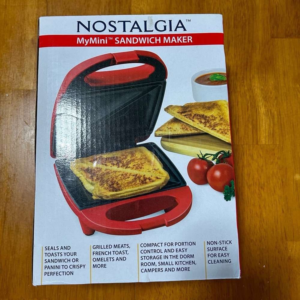 Red mini panini press/ sandwich maker 
Brand new